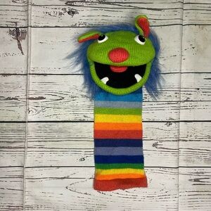 The Puppet Company Rainbow Knit Plush Monster Hand Puppet Toy Sockette 12 inches